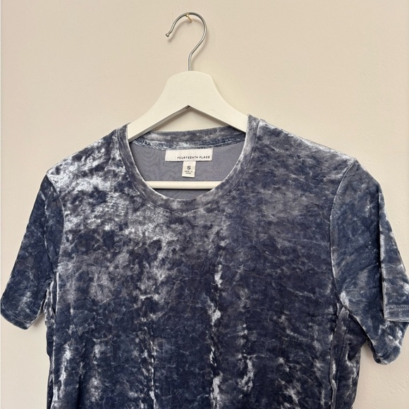 Women's Crushed Velvet Short Sleeve Tee - Picture 2 of 2